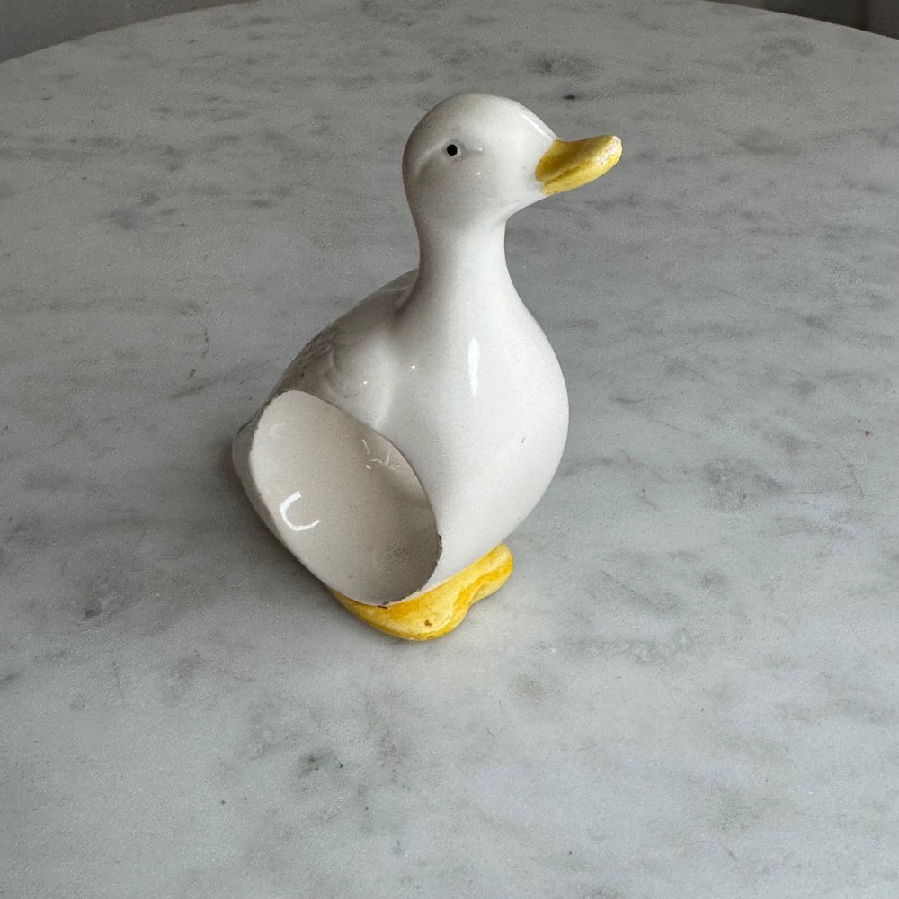 Ron Gordon Duck Napkin Holder‎ Ceramic White Yellow Vintage Kitchen Decor
